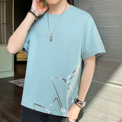 Tricou barbatesc cu maneca scurta si imprimeu in mai multe culori