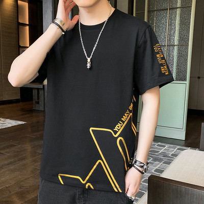 Tricou barbatesc cu maneca scurta si imprimeu in mai multe culori