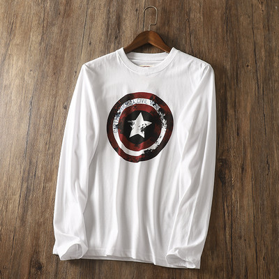 Bluză bărbătească de primăvară cu aplicație și mâneci lungi