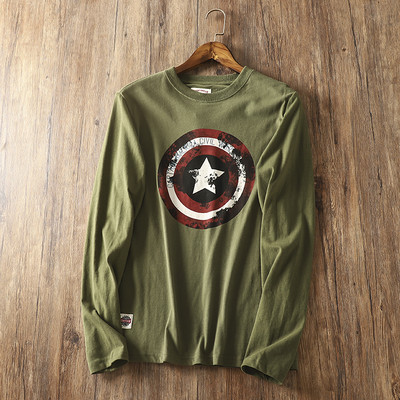 Bluză bărbătească de primăvară cu aplicație și mâneci lungi