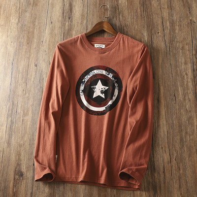 Bluză bărbătească de primăvară cu aplicație și mâneci lungi