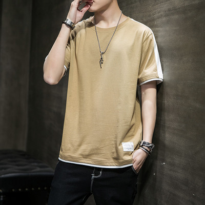 Tricou barbatesc model nou cu decolteu rotund si broderie - mai multe modele