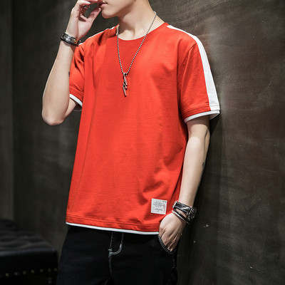 Tricou barbatesc model nou cu decolteu rotund si broderie - mai multe modele