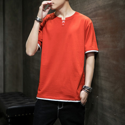 Tricou barbatesc model nou cu decolteu rotund si broderie - mai multe modele