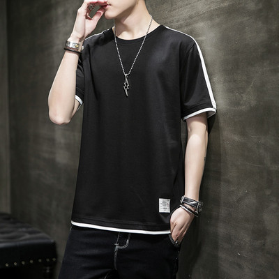 Tricou barbatesc model nou cu decolteu rotund si broderie - mai multe modele