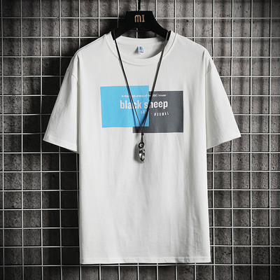 Tricou model nou cu mâneci scurte și imprimeu pentru bărbați