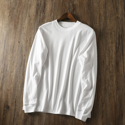 Bluză pentru bărbați de culoare uni, cu decolteu rotund și mâneci lungi