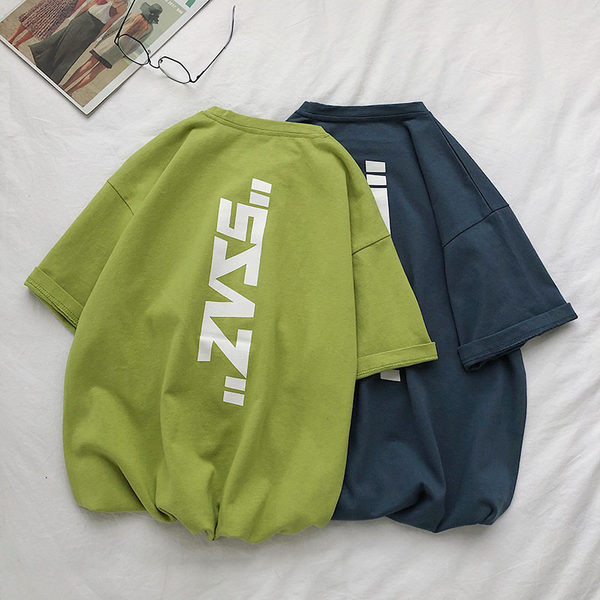 Tricou casual barbatesc cu inscriptie si decolteu rotund