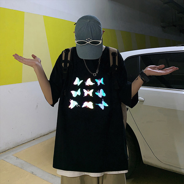 Tricou bărbătesc în două culori cu aplicație