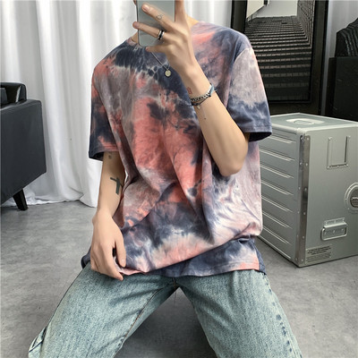 Tricou bărbătesc colorat în patru culori cu mâneci scurte