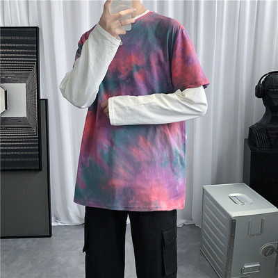 Tricou bărbătesc colorat în patru culori cu mâneci scurte