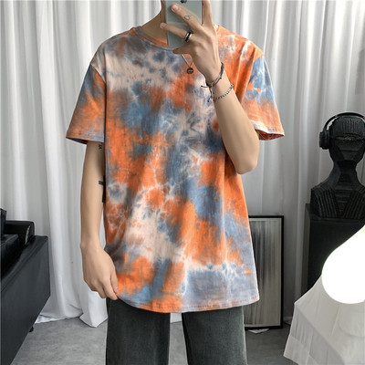 Tricou bărbătesc colorat în patru culori cu mâneci scurte