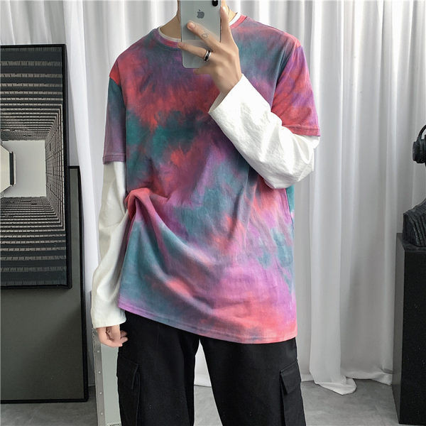 Tricou bărbătesc colorat în patru culori cu mâneci scurte