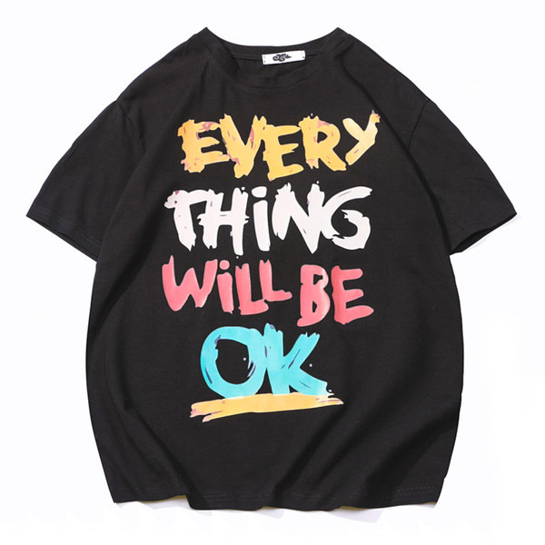 Tricou modern pentru bărbați cu inscripție colorată și mâneci scurte