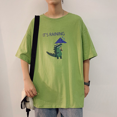 Καλοκαιρινό φαρδύ μπλουζάκι με χρωματιστό απλικέ και 3/4 μανίκια