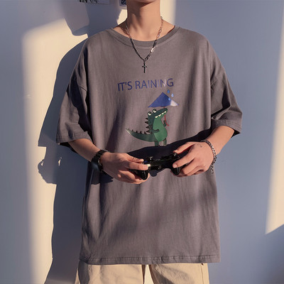 Καλοκαιρινό φαρδύ μπλουζάκι με χρωματιστό απλικέ και 3/4 μανίκια