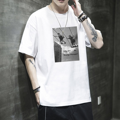 Tricou de vara model nou cu imprimeu si decolteu oval