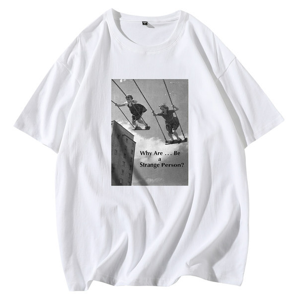 Tricou de vara model nou cu imprimeu si decolteu oval