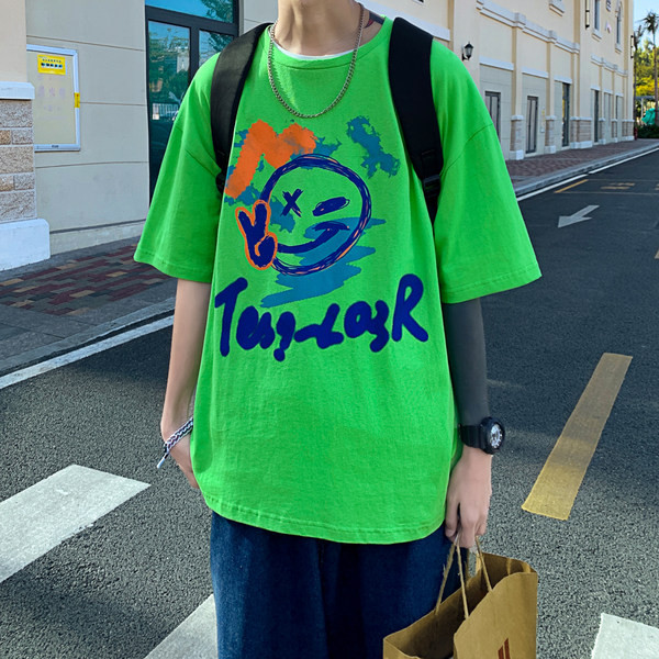 Tricou larg de vara cu imprimeu color