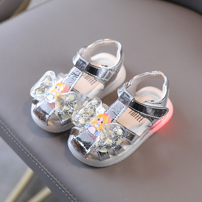 Sandale luminoase pentru copii cu panglica 3D