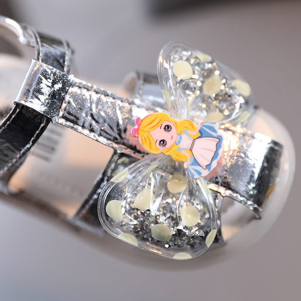 Sandale luminoase pentru copii cu panglica 3D