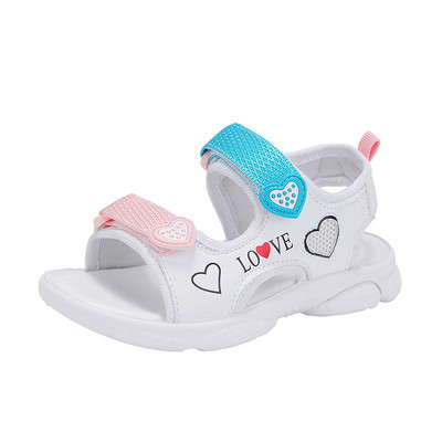 Sandale casual pentru copii cu aplicație și închidere cu velcro