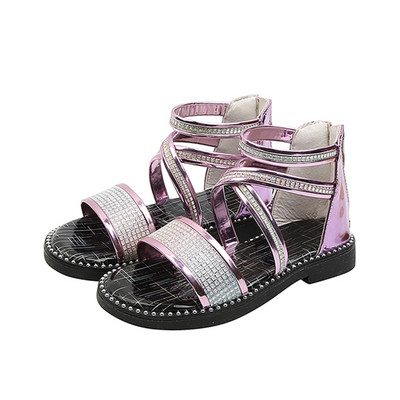 Sandale pentru copii actuale cu pietre și fermoar