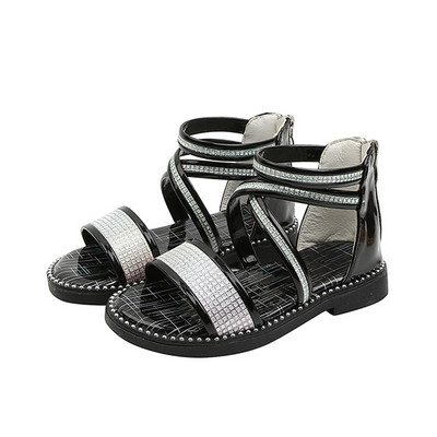 Sandale pentru copii actuale cu pietre și fermoar