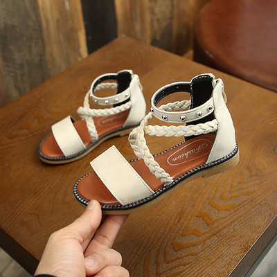 Sandale moderne pentru copii din piele intoarsa ecologica pentru fete