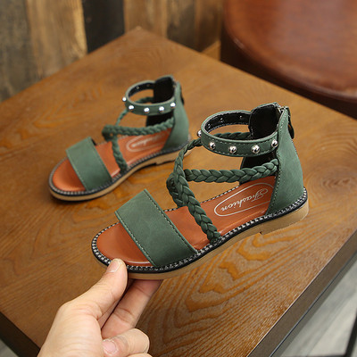 Sandale moderne pentru copii din piele intoarsa ecologica pentru fete