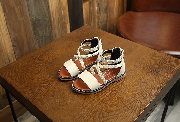 Sandale moderne pentru copii din piele intoarsa ecologica pentru fete