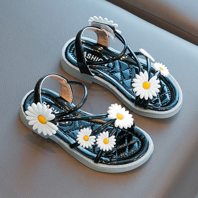 Παιδικά σανδάλια με λουλούδια 3D και επίπεδη σόλα