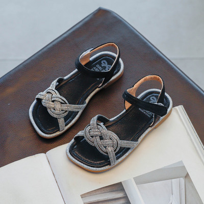 Παιδικά σανδάλια με πέτρες διακόσμηση και επίπεδη σόλα