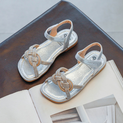 Παιδικά σανδάλια με πέτρες διακόσμηση και επίπεδη σόλα