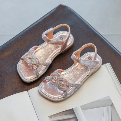 Παιδικά σανδάλια με πέτρες διακόσμηση και επίπεδη σόλα