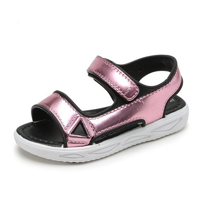 Dječje sandale sa sjajnim efektom i čičak zakrpama