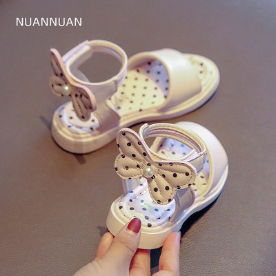 Model nou de sandale din piele pentru copii cu element 3D - trei culori