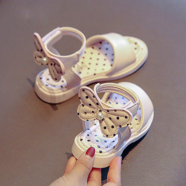 Model nou de sandale din piele pentru copii cu element 3D - trei culori