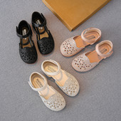 Sandale pentru copii cu talpă plată și broderie