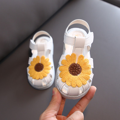 Ležerne dječje kožne sandale za djevojčice u bijeloj i rozoj boji