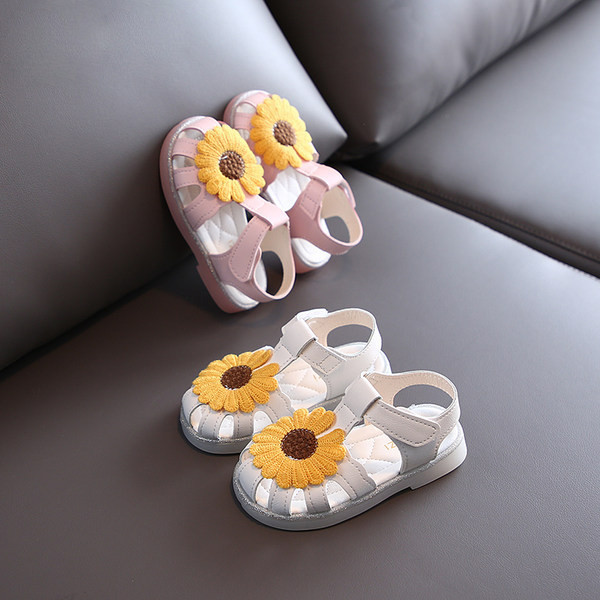 Ležerne dječje kožne sandale za djevojčice u bijeloj i rozoj boji