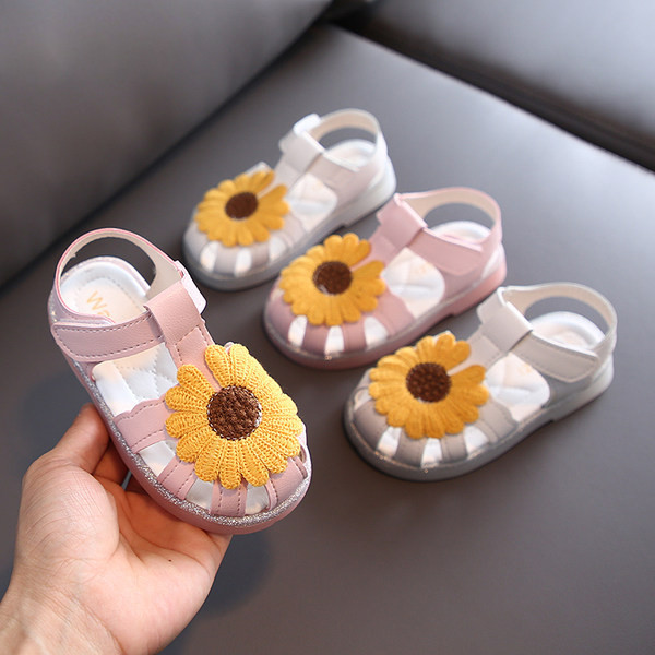 Ležerne dječje kožne sandale za djevojčice u bijeloj i rozoj boji