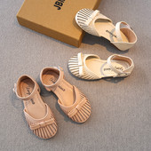 Sandale casual pentru copii cu catarama si panglica