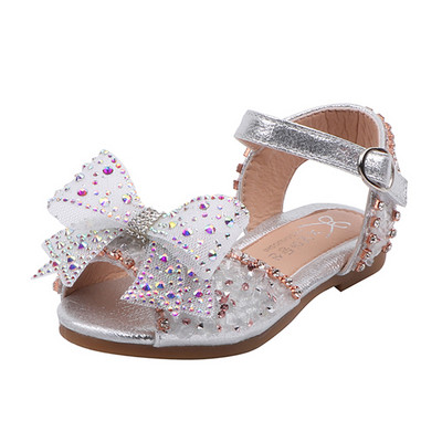 Sandale pentru copii pentru fete - cu pietre si panglica