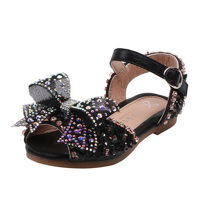 Sandale pentru copii pentru fete - cu pietre si panglica