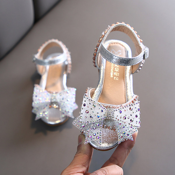 Sandale pentru copii pentru fete - cu pietre si panglica