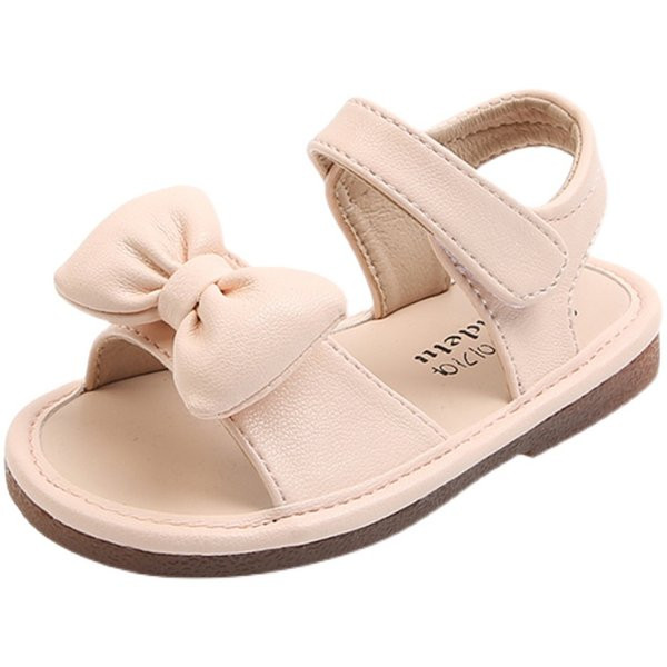 Sandale pentru copii cu panglică și talpă plată în alb și negru