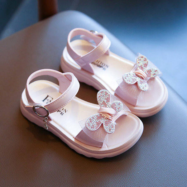 Sandale pentru copii cu cataramă și element 3D