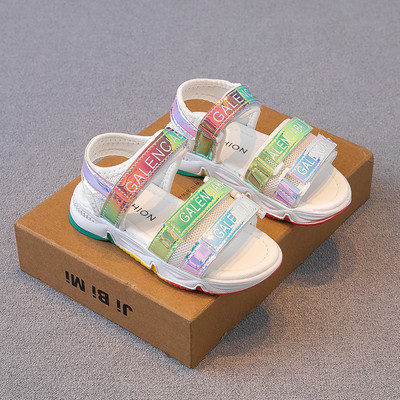 Sandale colorate pentru copii cu talpă plate și petice