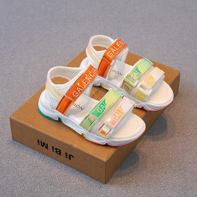 Sandale colorate pentru copii cu talpă plate și petice